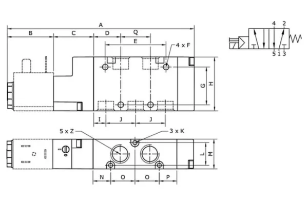 Towar Zawór elektrom. 5/2-droż. 1/8"