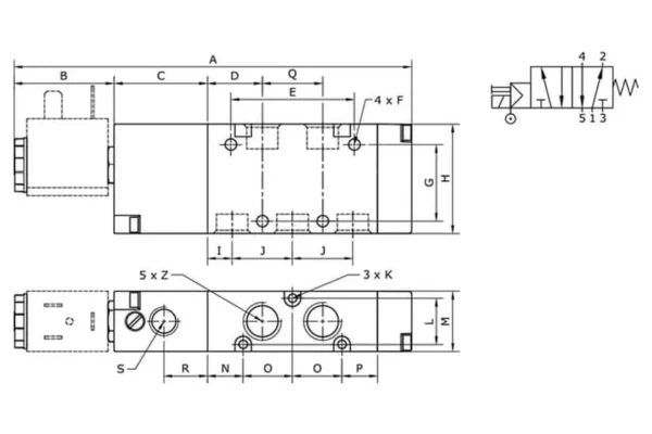 Towar Zawór elektrom. 5/2-droż. 1/4"