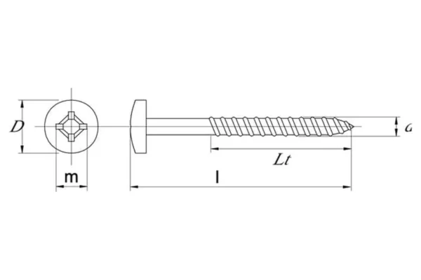 Towar Wkręt do drewna 5x40 mm PZ2 z łbem soczewkowym, stal Towar