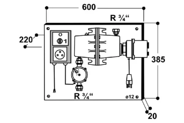 Suevia Urządzenie grzewcze z termostatem i pompą