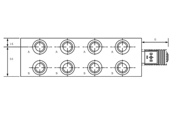 Eurofluid Płyta zaworu Cetop 03 - NG6, MR-36-GZC przyłącze dolne 3/8"