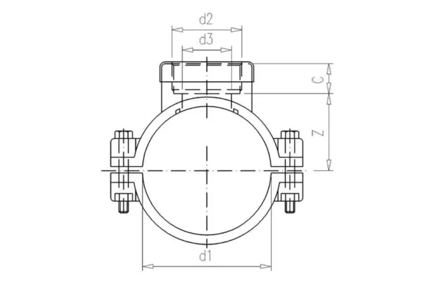 VdL Opaska do nawiercania rurociągów PP 75mm x 1" GW