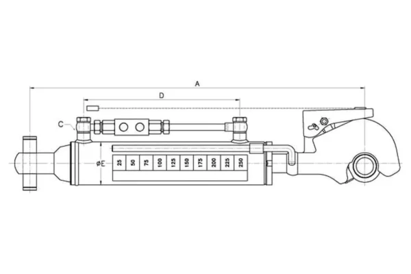 Towar Łącznik górny hydrauliczny TCVHA-K, 640 mm kat. 3