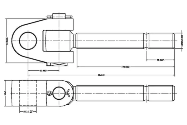 Towar Końcówka przegubowa łącznika górnego, M30x3.0 prawa 32.0 mm