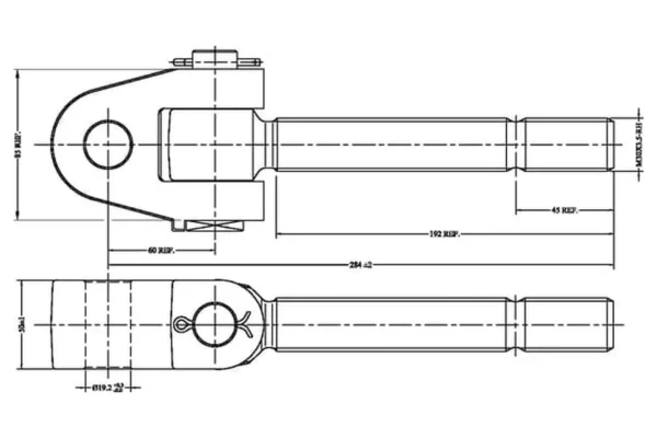 Towar Końcówka przegubowa łącznika górnego, M30x3.5 prawa 19.0 mm
