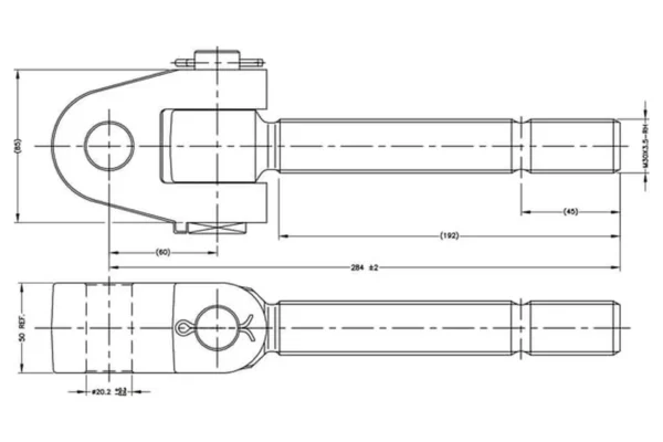 Towar Końcówka przegubowa łącznika górnego, M30x3.5 prawa 20.0 mm