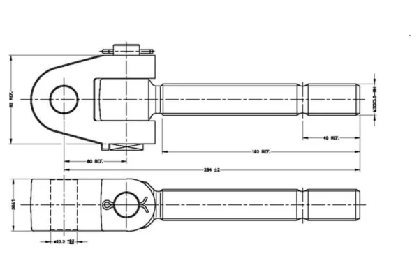 Towar Końcówka przegubowa łącznika górnego, M30x3.5 prawa 22.0 mm