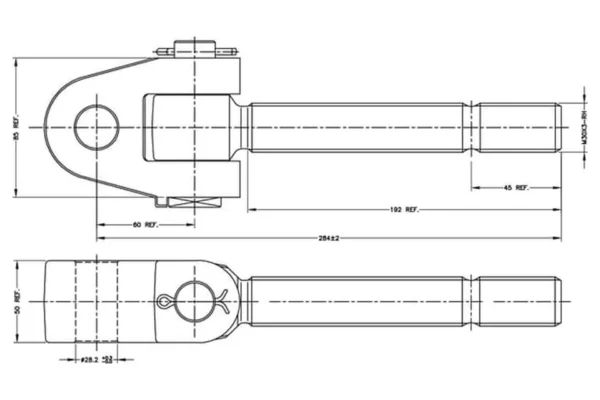 Towar Końcówka przegubowa łącznika górnego, M30x3.5 prawa 28.0 mm