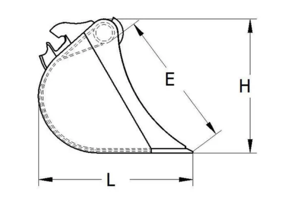 Klac Łyżka koparki podsiębiernej M1/12 300mm typu Morin z zębami Esco V13