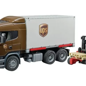Ciężarówka Scania UPS z wózkiem widłowym