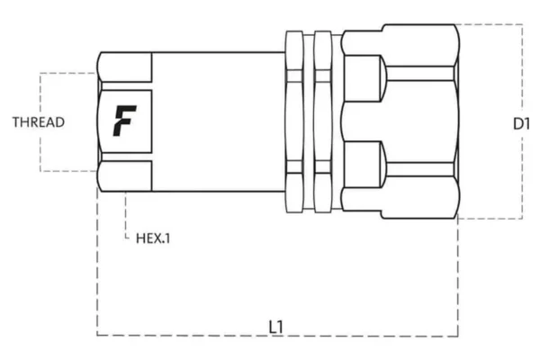 Faster Szybkozłącze skręcane 3/8" gniazdo gwint wew. 3/8" BSP typ VV Faster