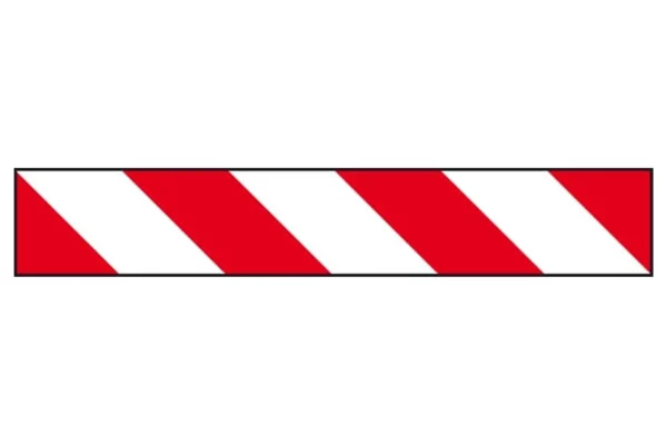 Mazon Naklejka do tablicy ostrzegawczej, biało-czerwona, 846 x 141 mm