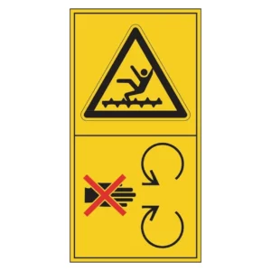 Znak ostrzegawczy "Niebezpieczeństwo wciągniecia 3"