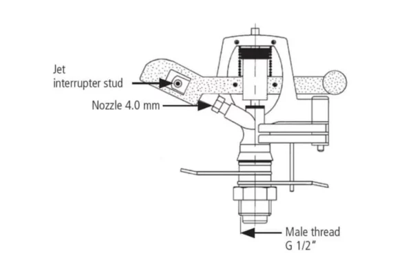 Zraszacz sektorowy V 80, 1/2"