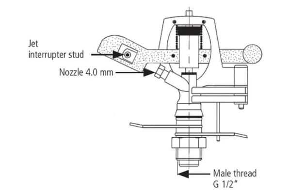 Zraszacz sektorowy V 80, 1/2"