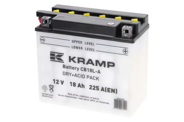 Akumulator 12V 18Ah 225A z elektrolitem Kramp
