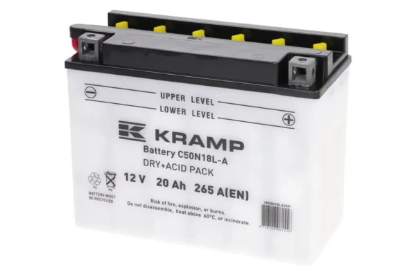 Akumulator 12V 20Ah 265A z elektrolitem Kramp