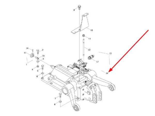 Oryginalny podnośnik kompletny do modelu 3055 o numerze katalogowym L0003810, stosowany w ciągnikach rolniczych marki Arbos-schemat
