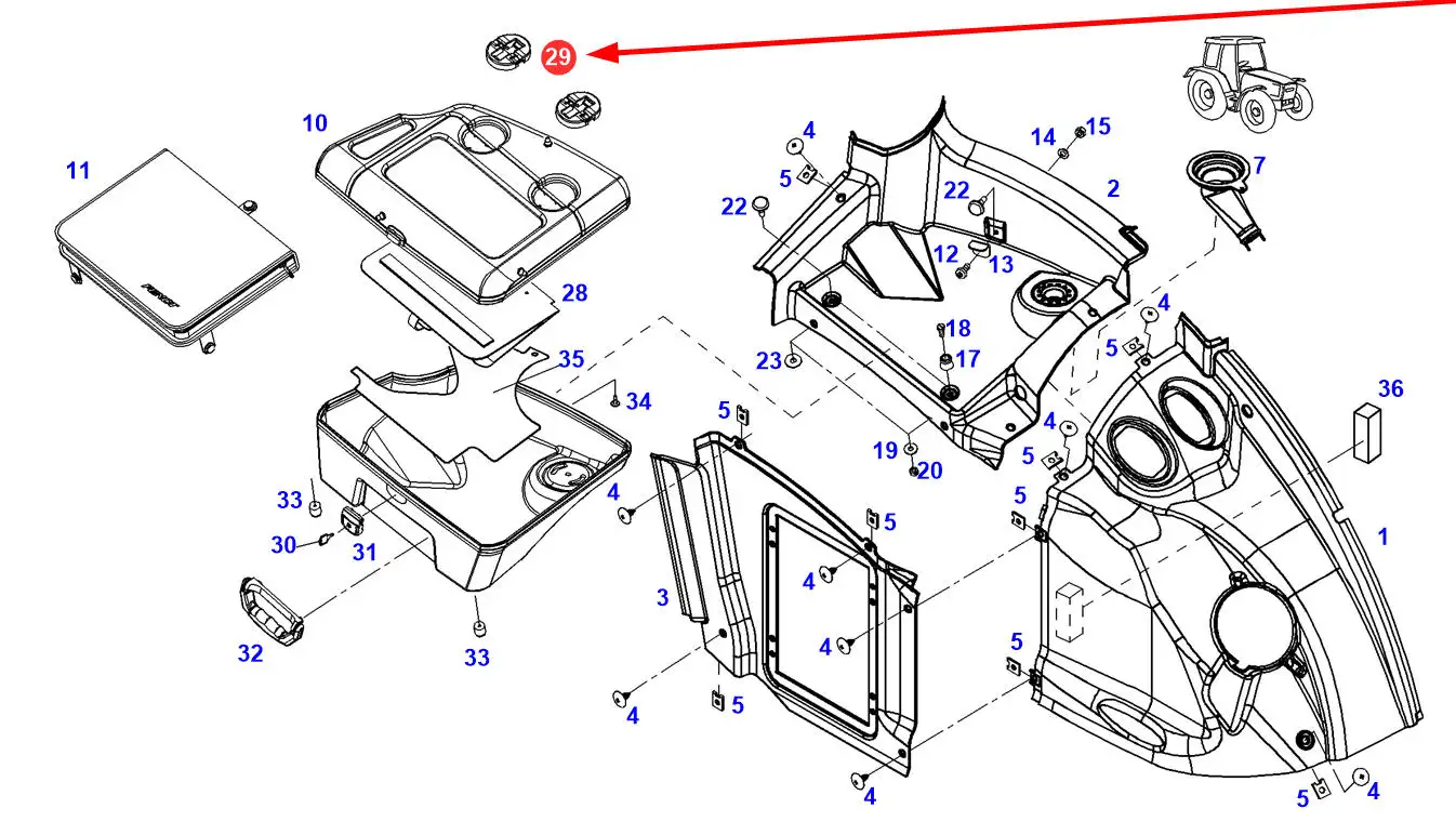 F931812070020 Zawias pokrywy schowka - sklep rolniczy Korbanek