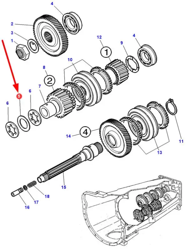 Oryginalna podkładka dystanowa 0,30 mm i numerze katalogowym 3715905M1, stosowana w ciągnikach rolniczych marki Massey Ferguson oraz Challenger schemat.