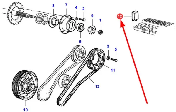 Oryginalny przekaźnik elektryczny montowany podczas przebrajania kombaajnu na kukurydzę o numerze katalogowym LA322876900, stosowany w kombajnach zbożowych marek Massey Ferguson, Laverda, Challenger oraz Fendt schemat.
