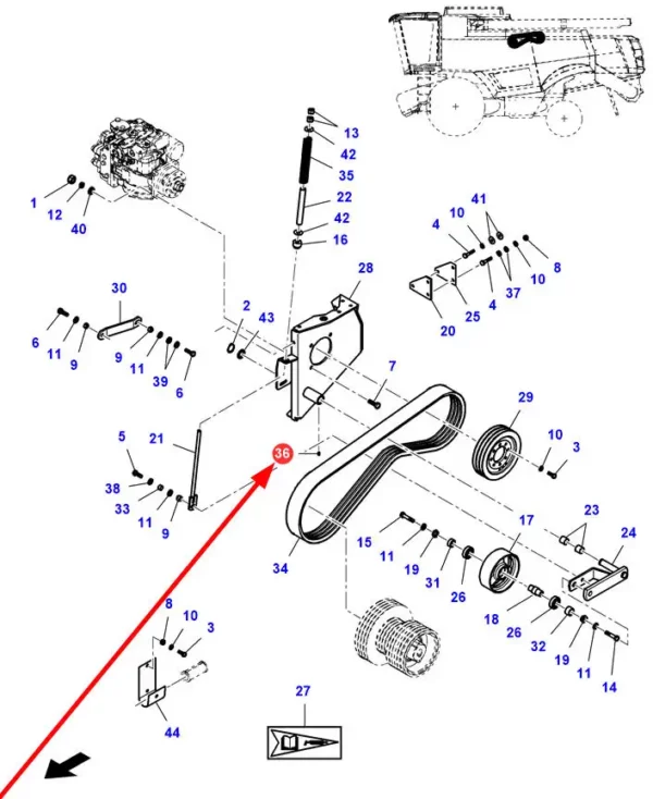 Oryginalny smarownik M6 prosty pochodzący z dekompletacji, nowy  o numerze katalogowym LA350357851, szeroko stosowany w kombajnach zbożowych marki Massey Ferguson, Fendt, Challenger oraz Laverda schemat.