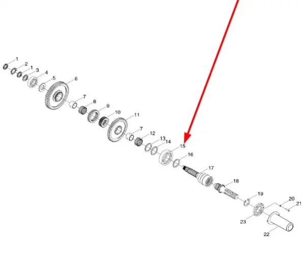 Oryginalne łożysko kulkowe 1-rzędowe wałka WOM o wymiarach 45 x 100 x 25 i  numerze katalogowym GBT276-6309, stosowane w ciągnikach rolniczych marek Arbos oraz Lovol schemat.