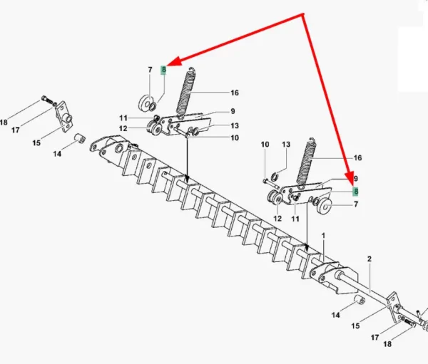 Oryginalna podkładka płaska o wymiarach  M20 x 67 x 1 i numerze katalogowym KB8852876, stosowana w prasach marki Kverneland schemat.