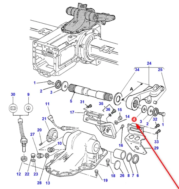 Oryginalna podkładka dystansowa o grubości 0,2 mm i numerze katalogowym 3384231M1, stosowana w ciągnikach rolniczych marki Massey Ferguson. schemat