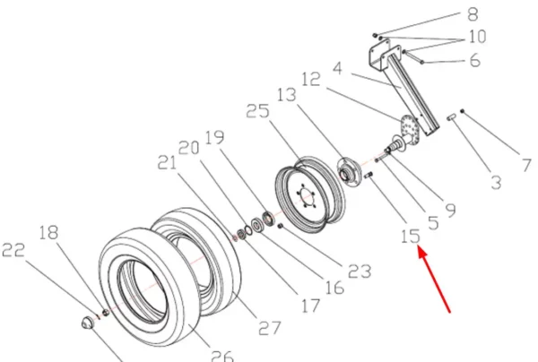 Oryginalna śruba radełkowana o wymiarach M14 x 1,5 x 35, klasie twardości 8.8, i numerze katalogowym 5511/002-05-007, stosowana w maszynach rolniczych wielu marek schemat.