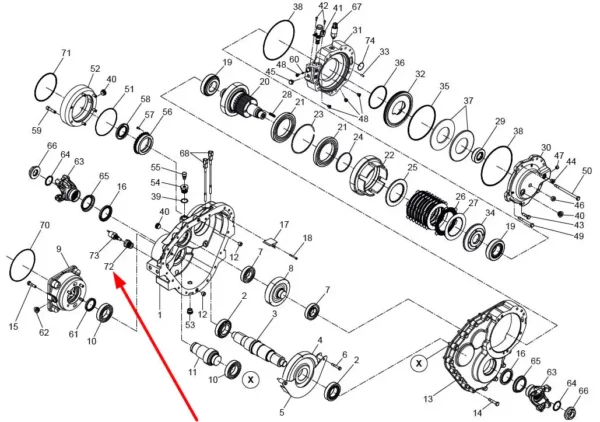 Oryginalna złączka hydrauliczna o wymiarach M20 x 1.5, M12 x 1.5 i numerze katalogowym 414102260, stosowana w ładowarkach marki Faresin schemat.