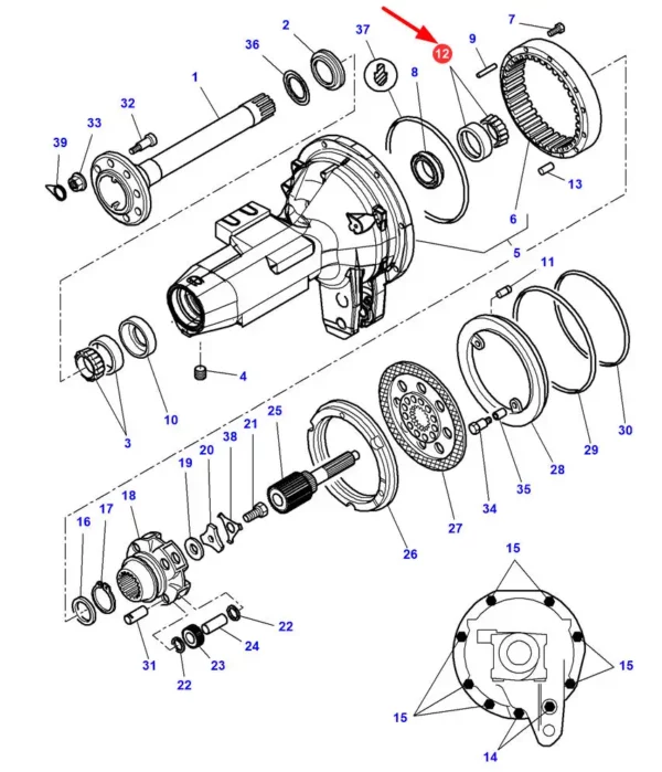 Łożysko stożkowe 1-rzędowe marki NWB o wymiarach 70 x 110 x 25 numerze katalogowym 30/372-45 stosowane w ciągnikach rolniczych marek Massey Ferguson, Claas oraz Challenger schemat.