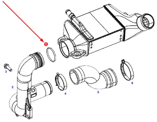 Oryginalny pierścień oring o wymiarach 53 x 4 i numerze katalogowym F842201190010, stosowany w ciągnikach rolniczych marki Fendt.-schemat