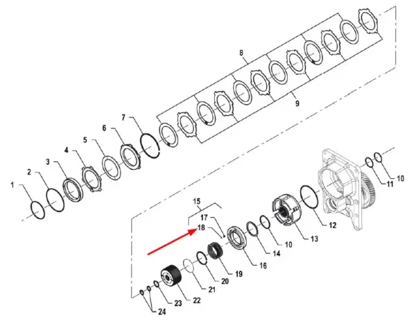 Oryginalna kulka WOM fi=4 o numerze katalogowym PIS01020002, stosowana w ciągnikach rolniczych marki Arbos.-schemat
