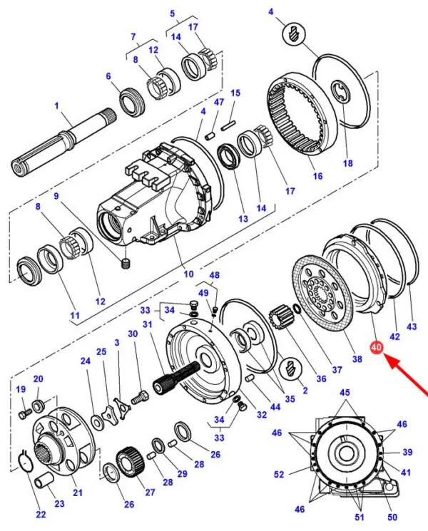 Oryginalny tłok układu hamulcowego, o numerze katalogowym 3791208M4, stosowany w ciągnikach rolniczych marek Massey Ferguson oraz Challenger.-schemat