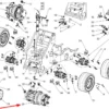 Oryginalny silnik hydrauliczny prawy MSE02-2 400cc z hamulcem, o numerze katalogowym C038692, stosowany w ładowarkach marki MultiOne.-schemat