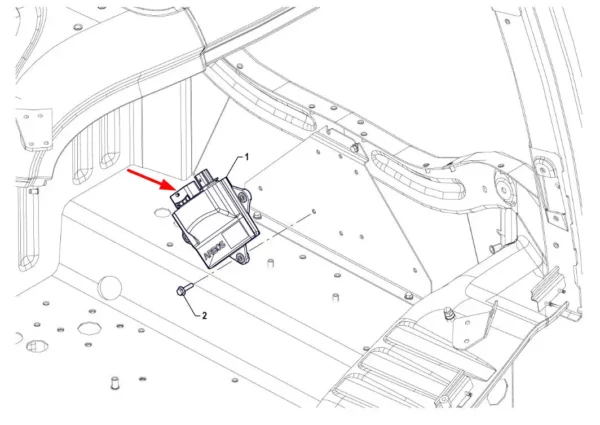 Oryginalny moduł VCU AD o numerze P5P48801129, stosowany w ciągnikach marki Arbos.-schemat