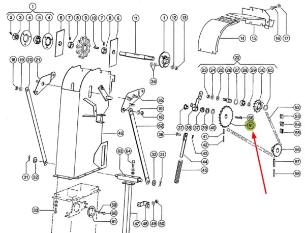Oryginalna zębatka napędu elewatora 24 zęby, o numerze katalogowym 757271.01, stosowana w kombajnach zbożowych marki Claas.-schemat