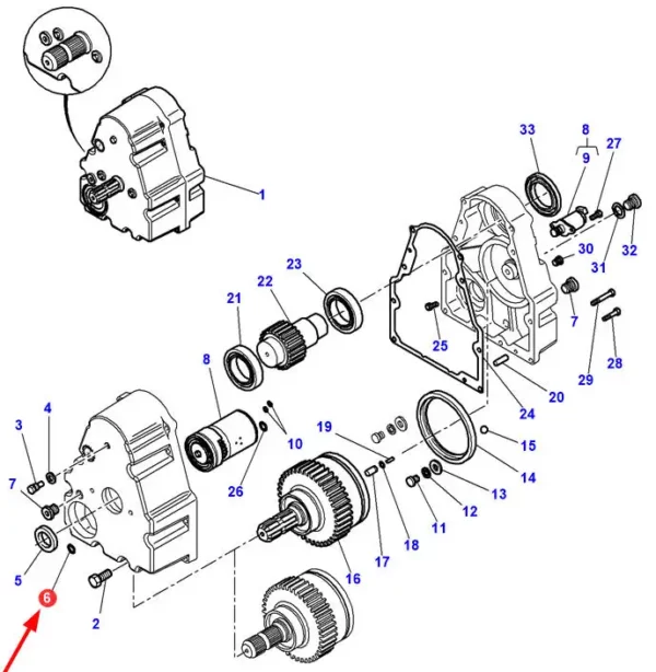 Oryginalny pierścień oring o wymiarach 9 x 2.5 i numerze katalogowym 3011145X1, stosowany w ciągnikach rolniczych marki Massey Ferguson.-schemat