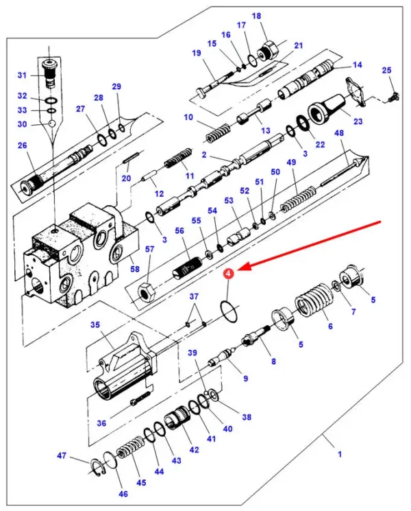 Oryginalny pierścień oring o wymiarach 31 x 1.7 i numerze katalogowym 70923564, stosowany w ciągnikach rolniczych marki Massey Ferguson.-schemat