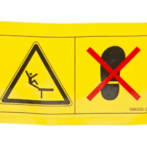 Oryginalna naklejka "zakaz wchodzenia na maszynę" o numerze katalogowym 688335