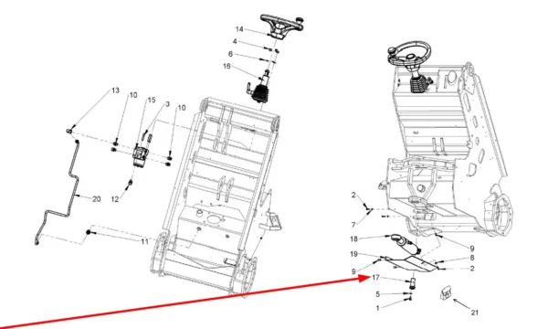 Sworzeń siłownika skrętu o wymiarach 30 x 66 mm i numerze katalogowym C230164, stosowany w ładowarkach marki Multione. schemat