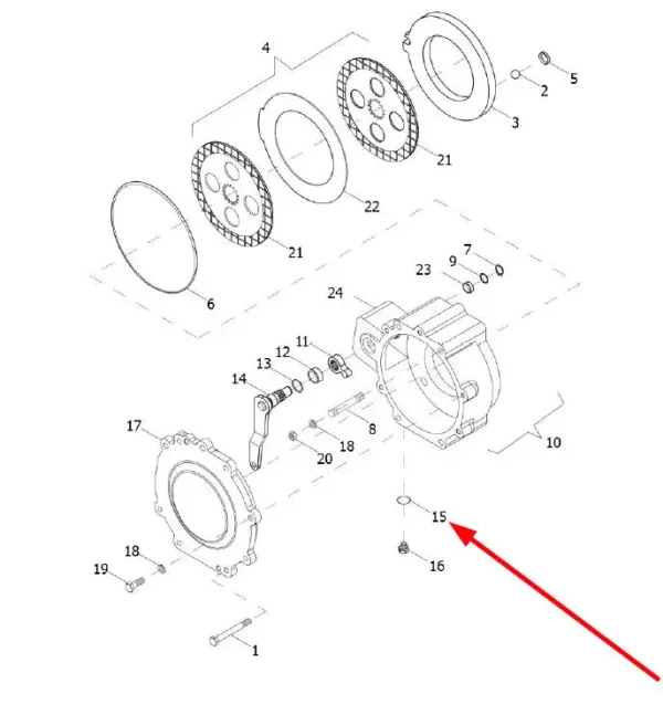 Oryginalny pierścień oring o wymiarach 9 x 2 i numerze katalogowym TS09580010003, stosowany w ciągnikach rolniczych marek Arbos oraz Lovol.-schemat
