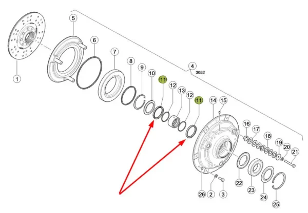 Oryginalny pierścień simering o wymiarach 70 x 85 x 8 i numerze katalogowym 217744.0, stosowany w kombajnach zbożowych marki Claas.-schemat