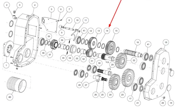 Oryginalny pierścień segera zewnętrzny o wymiarach 62 x 2.5 i numerze katalogowym PMF-000154, stosowany w adapterach do zbioru bezpośredniego i adapterach do kukurydzy marki Capello.-schemat