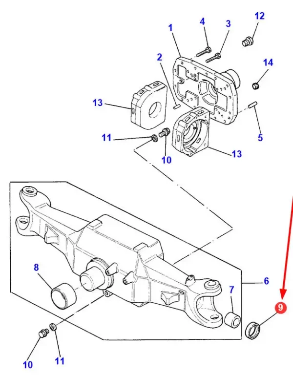 Pierścień simering marki Carraro o wymiarach 30 x 44 x 17 i numerze katalogowym 419644149, stosowany w ciągnikach rolniczych marki Massey Ferguson schemat.