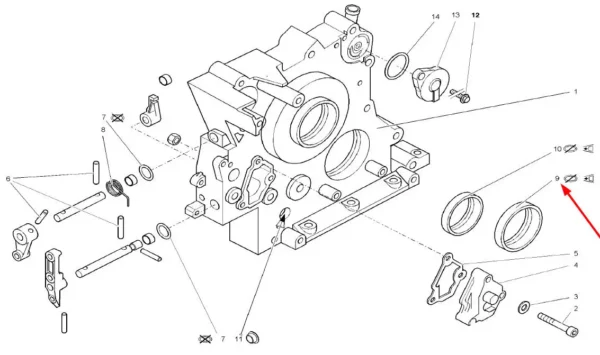 Oryginalny pierścień simering o wymiarach 55 x 75 x 9.5 i numerze katalogowym 1000086407, stosowany w ładowarkach marki Kramer.-schemat