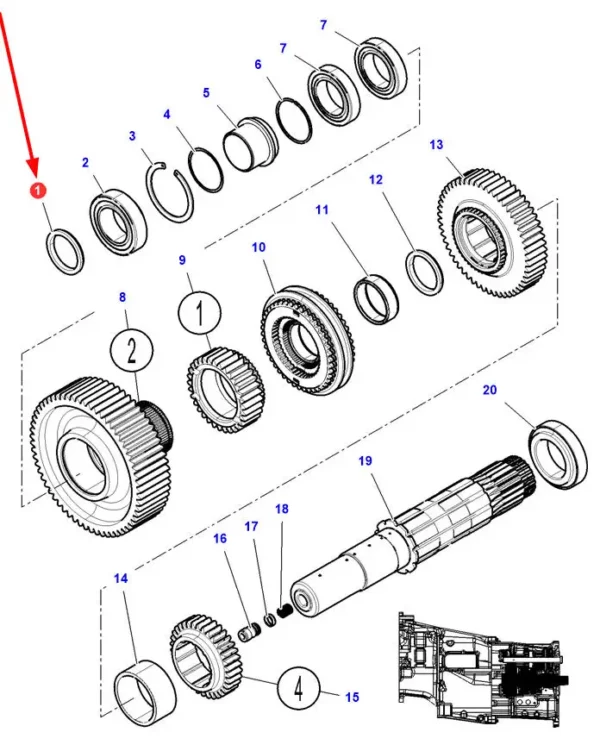 Oryginalna podkładka dystansowa wału wyjściowego o wymiarach 101.5 x 119.5 x 0.45 i numerze katalogowym 3016339X1, stosowana w ciągnikach rolniczych marek Massey Ferguson oraz Challenger schemat.