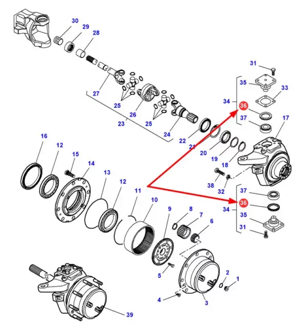 Oryginalny pierścień simering o wymiarach 49 x 65/68 x 10/13.8 i numerze katalogowym ACP0196750, stosowany w ciągnikach rolniczych marek Massey Ferguson, Fendt oraz Challenger.-schemat