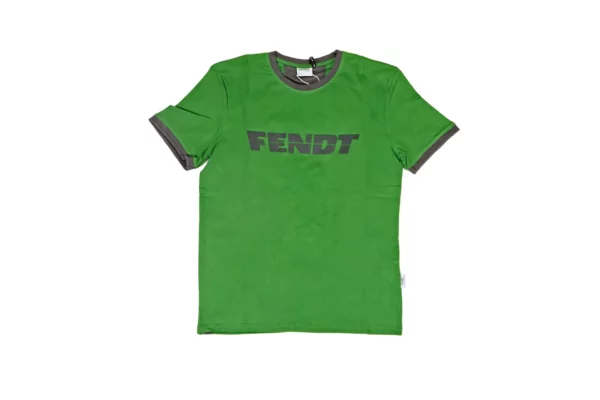Oryginalna koszulka Fendt zielona z szarym napisem i szarymi wstawkami rozmiar M